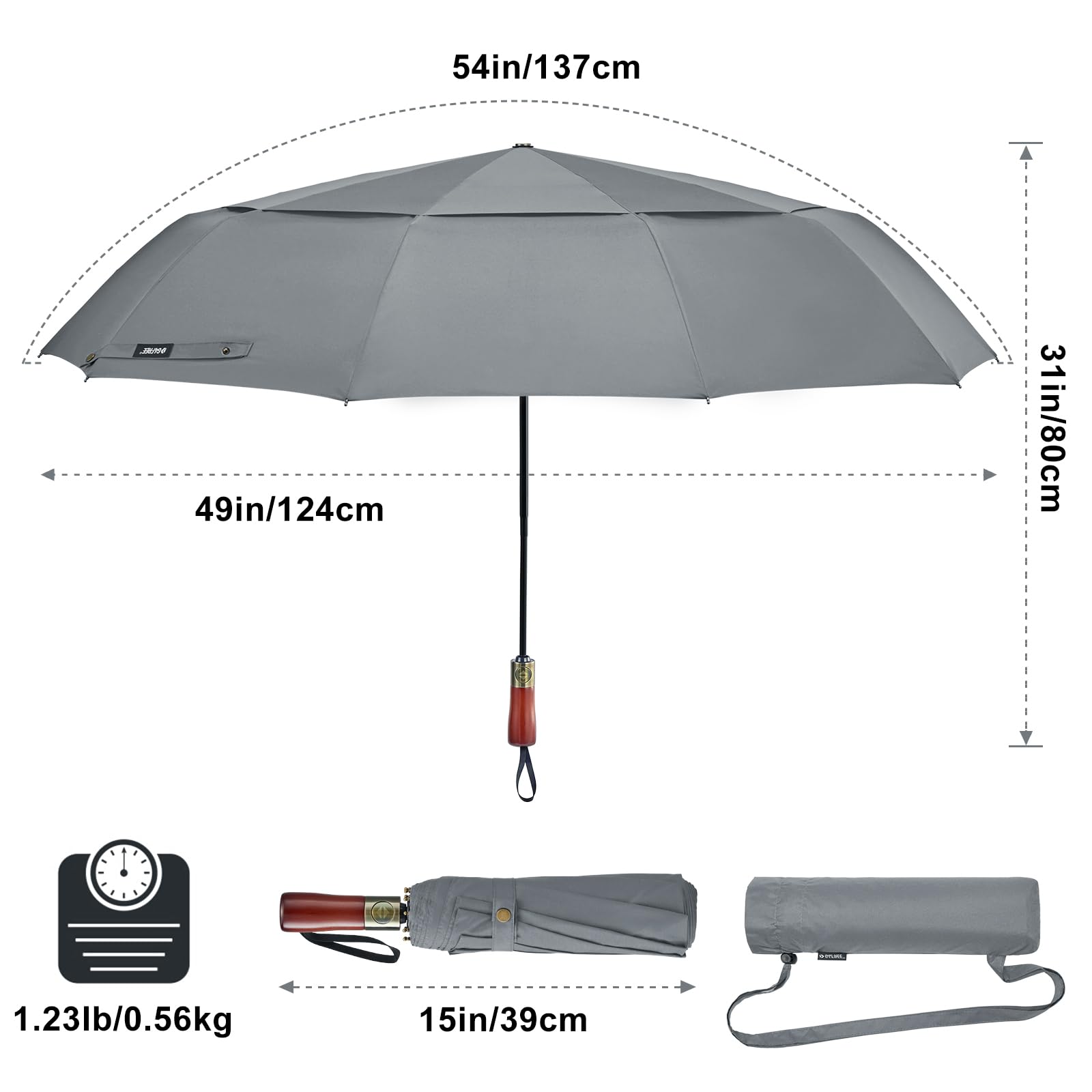 Snapklik.com : G4Free 54 Inch Large Compact Windproof Golf Umbrella For ...