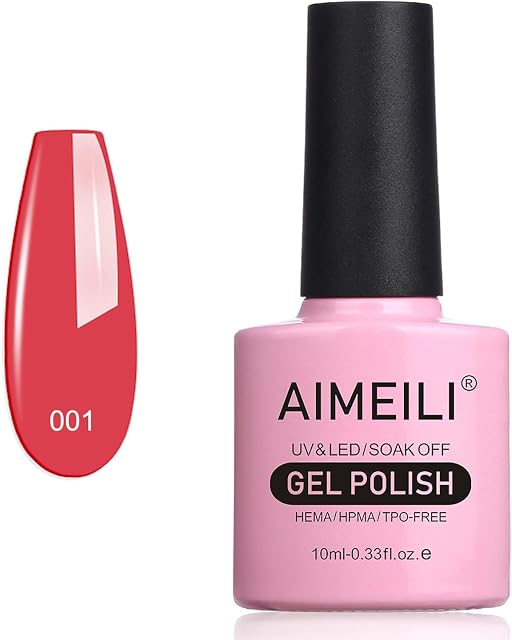 AIMEILI Czerwony żelowy lakier do paznokci Soak Off UV LED Gel Lakier - Tropix Tropical Punch (001) 10ml