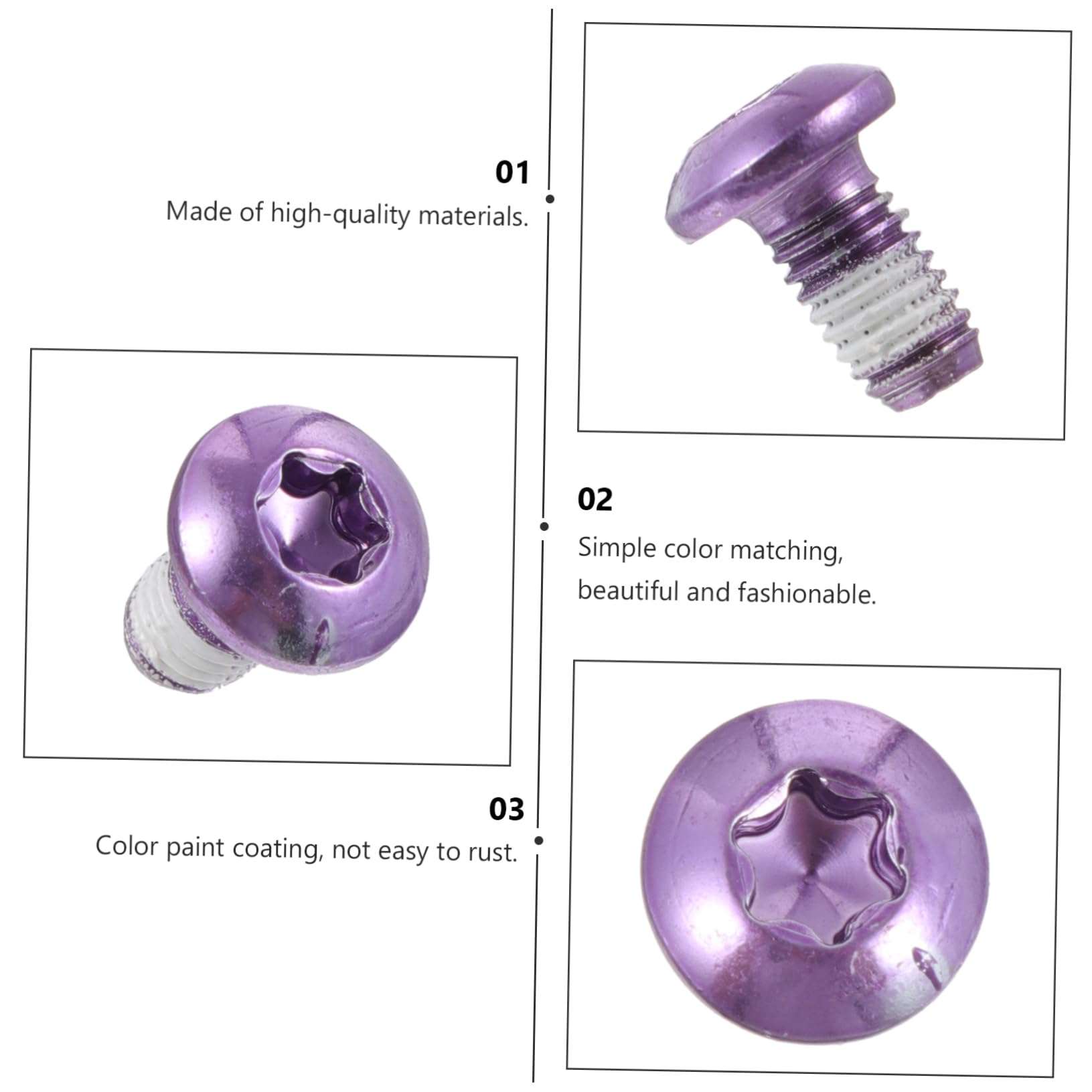 KICHOUSE 12 Pack Colorful Bike Disc Rotor Bolts Disc Brake Screws Set Bike Brake Screw Kit for Front/Rear