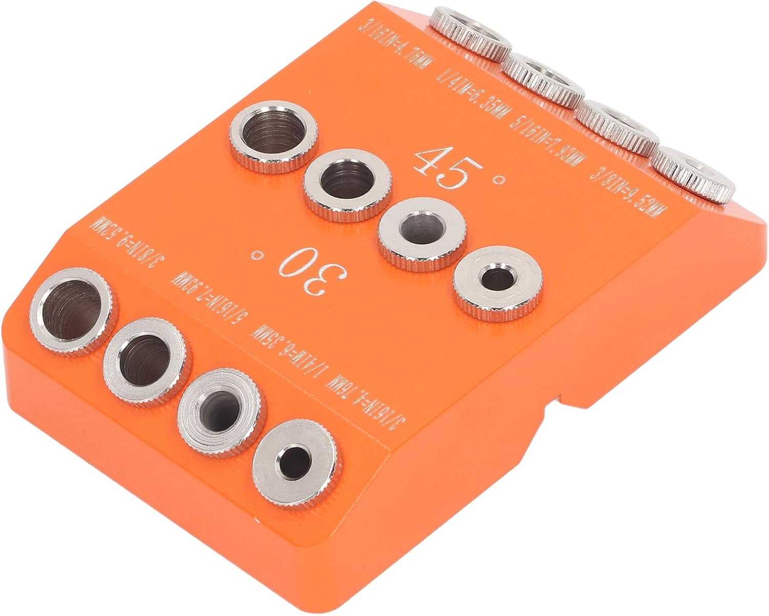 Drill Press Pocket Hole Jig Kit, Angled Drill Guide Jig Aluminum Alloy 30° 45° 90° - Precise Woodworking Angled Drilling, Durable Steel Drill Bushing, Versatile for Deck,