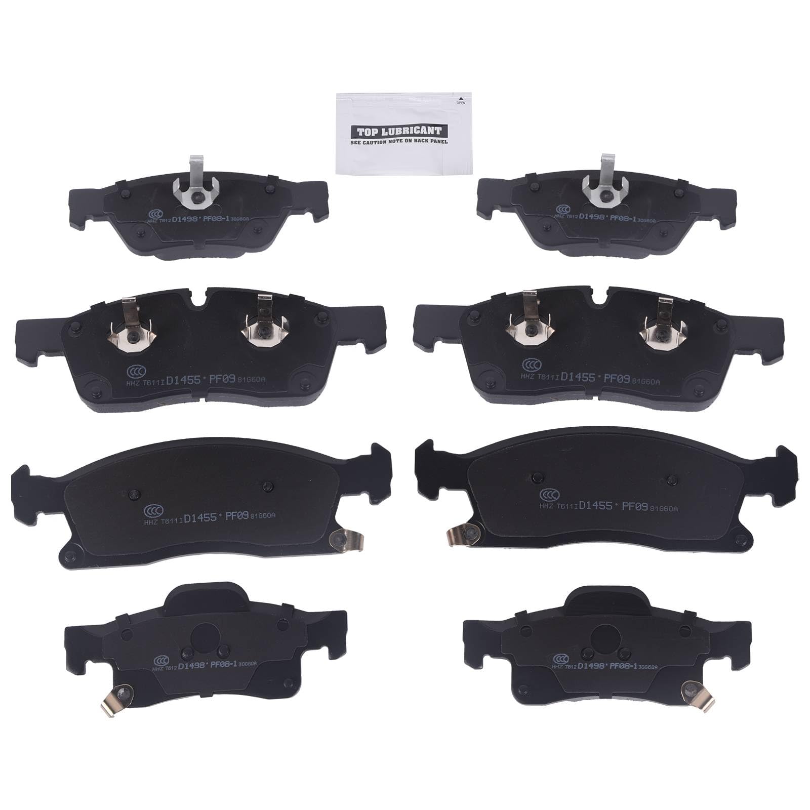 Front Rear Ceramic Brake Pads for Jeep Grand Cherokee 2011-2021, for Dodge Durango 2011-2020# 105.14550 105.14980 P-1455