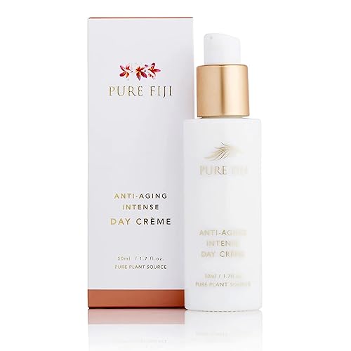PURE FIJI Crema hidratante facial diaria antienvejecimiento para reducir las arrugas, crema para el cuello y la cara con mezcla de aceite botánico