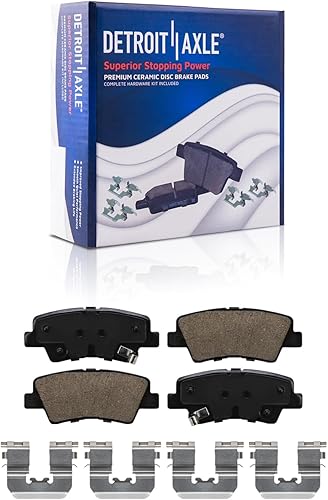 Miniatura 5 de Detroit Axle - Pastillas de freno para Hyundai Sonata 11-15, 11-16 Kia Optima, pastillas de freno de cerámica delanteras y traseras 2011 2012 2013