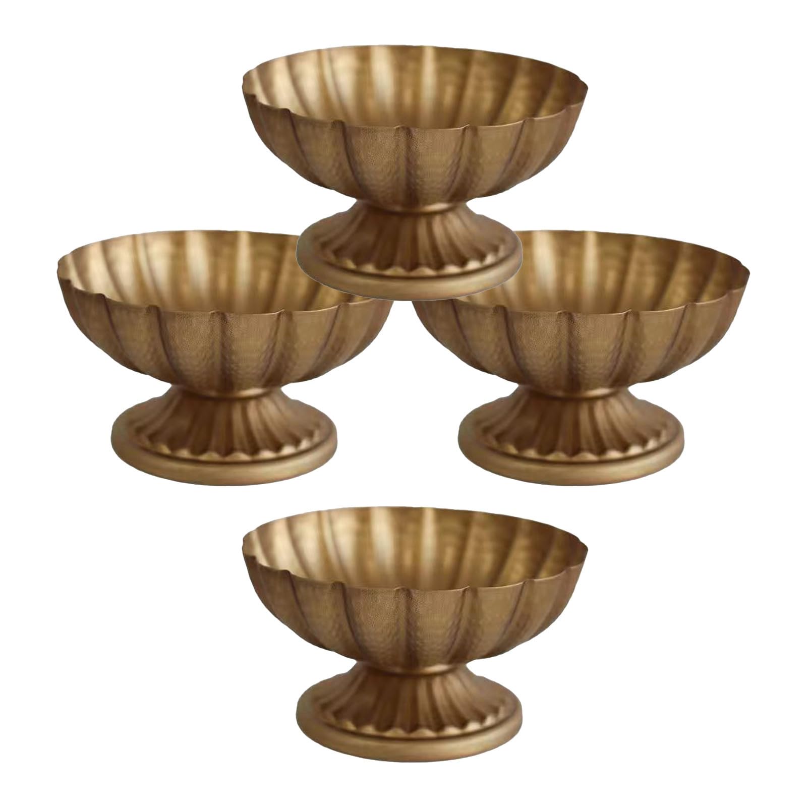 Vase à pied doré raffiné lot de 4 centre de table mariage chic