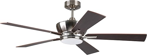 Litex Industries 12026 Wendling Ventilador de techo, 52, níquel cepillado