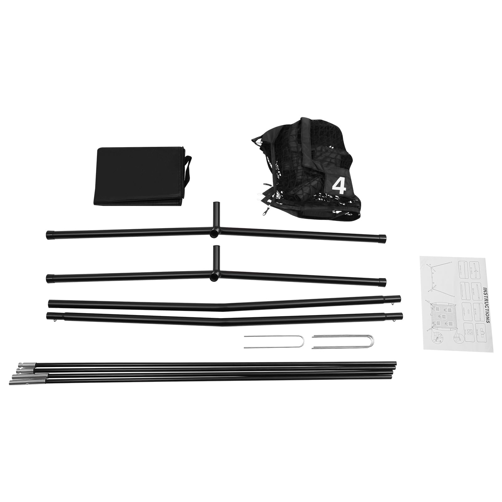 Filet de rugby - 2,13 x 2,13 m - Avec 5 poches cibles - Pour arrière-cours et parcs - Noir