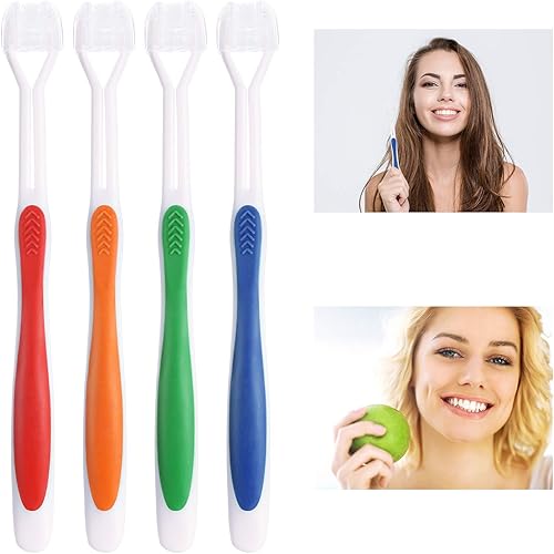 Miniatura 5 de Boao 16 piezas de cepillo de dientes de tres caras, cepillo de dientes de viaje para niños, cuidado completo de los dientes, cerdas de gran ángulo