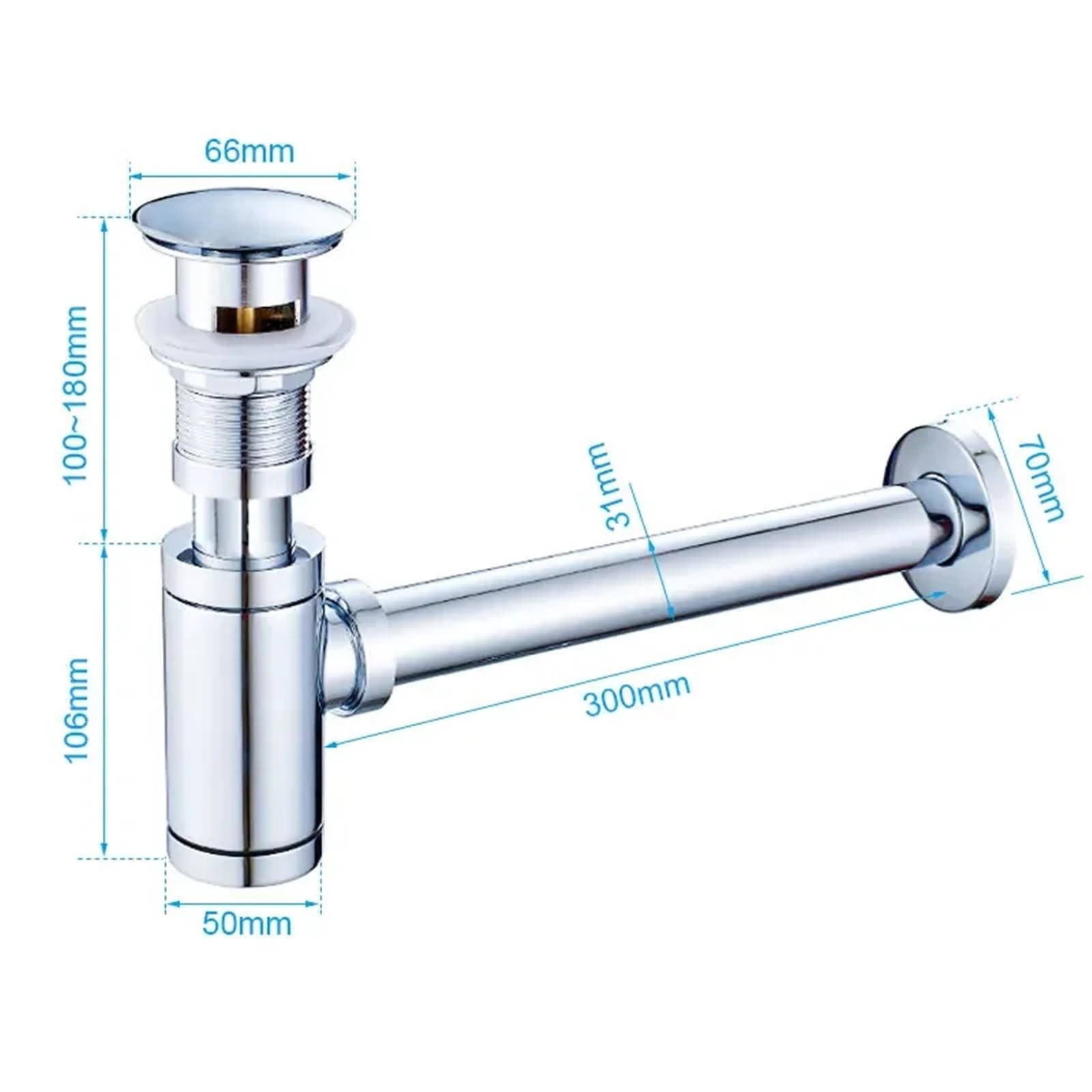 Badezimmer Waschbecken Flasche Falle Pop Up Abflussstopfen mit Überlauf Abfluss Kit Siphon(No Drain-1)