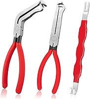 Beaiguna 3PCS Electrical Disconnect Pliers Set - Dual Angle Automotive Connector Removal Tool for Fuel Injectors, Ignition Coils & Sensors
