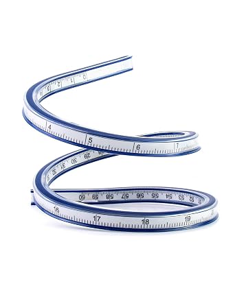 QWORK 60 cm Curve Ruler for Curves Technical Drawing Engineering Construction and Surveying Work