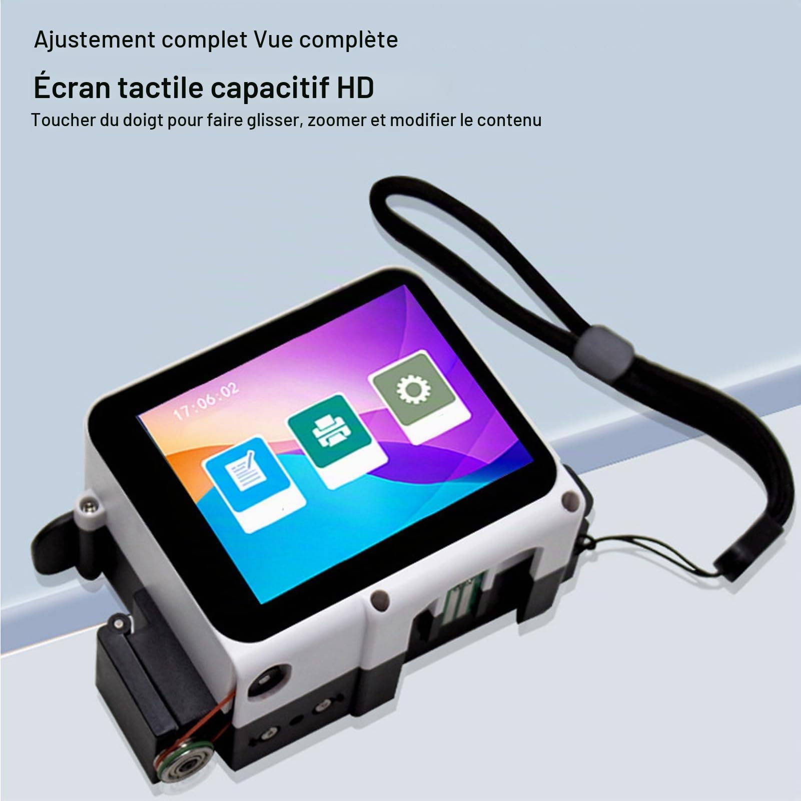 Yanmis Imprimante à Jet d'encre Portable, Imprimante à Jet d'encre Portable, écran Tactile HD, Interface Utilisateur Simple, Hauteur D' Réglable de 2 à 12,7 Mm pour Code-Barres, Date,