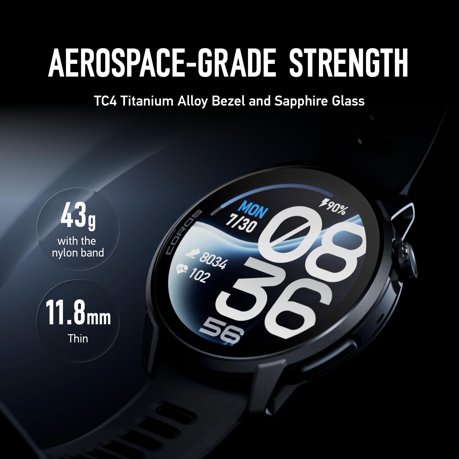 COROS Pace 4 Pro Montre de Sport GPS, écran AMOLED 1,47''- Blanc Silicone