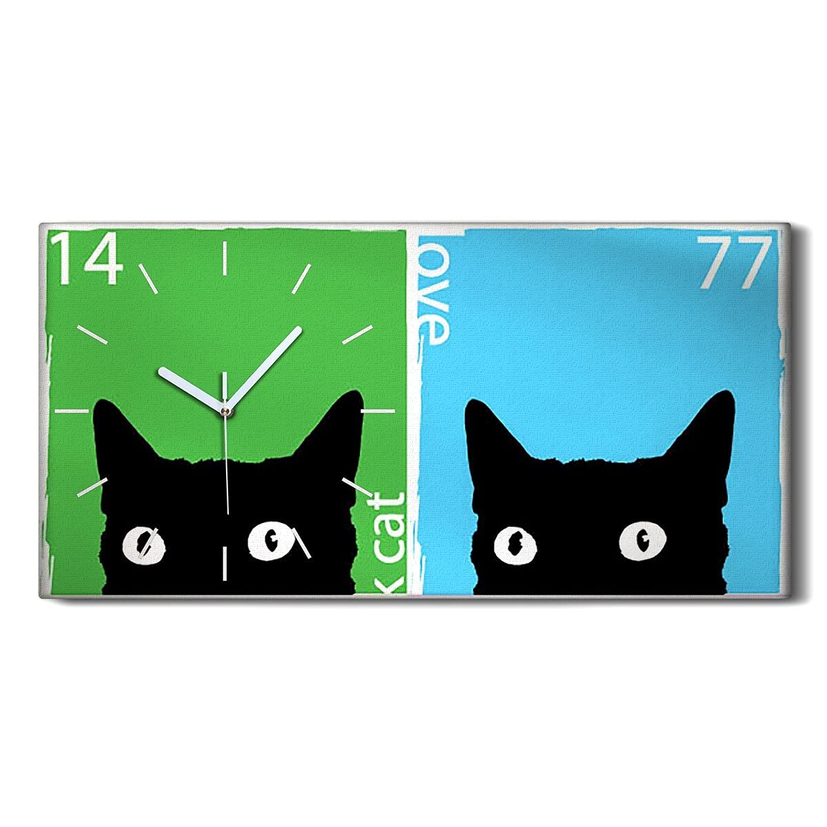 Horloge sur Toile Silencieuse Ne Pas Tic Tac Décoration Murale 60x30cm