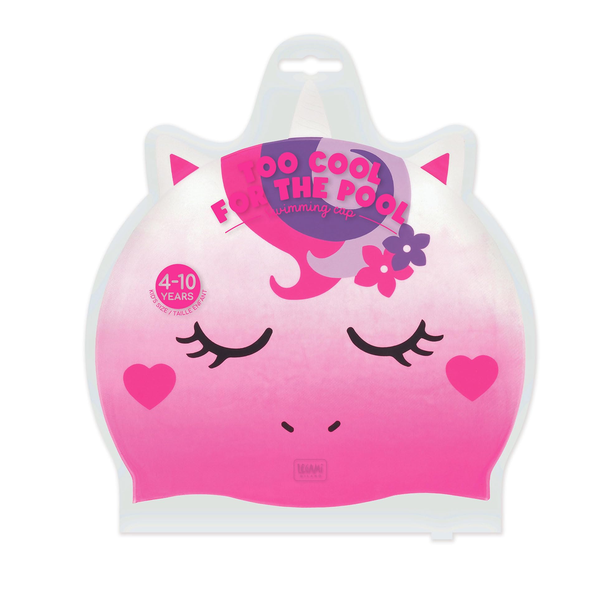 Legami Bonnet de Bain Fille Enfants 4-10 Ans Silicone Imperméable