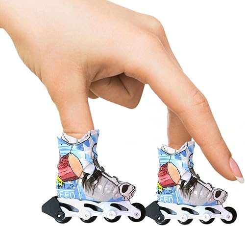 Gecorid Mini monopatines de dedo de juguete mini zapatos de dedo para los dedos divertidos deportes de dedos juguete novedoso para niños y niñas