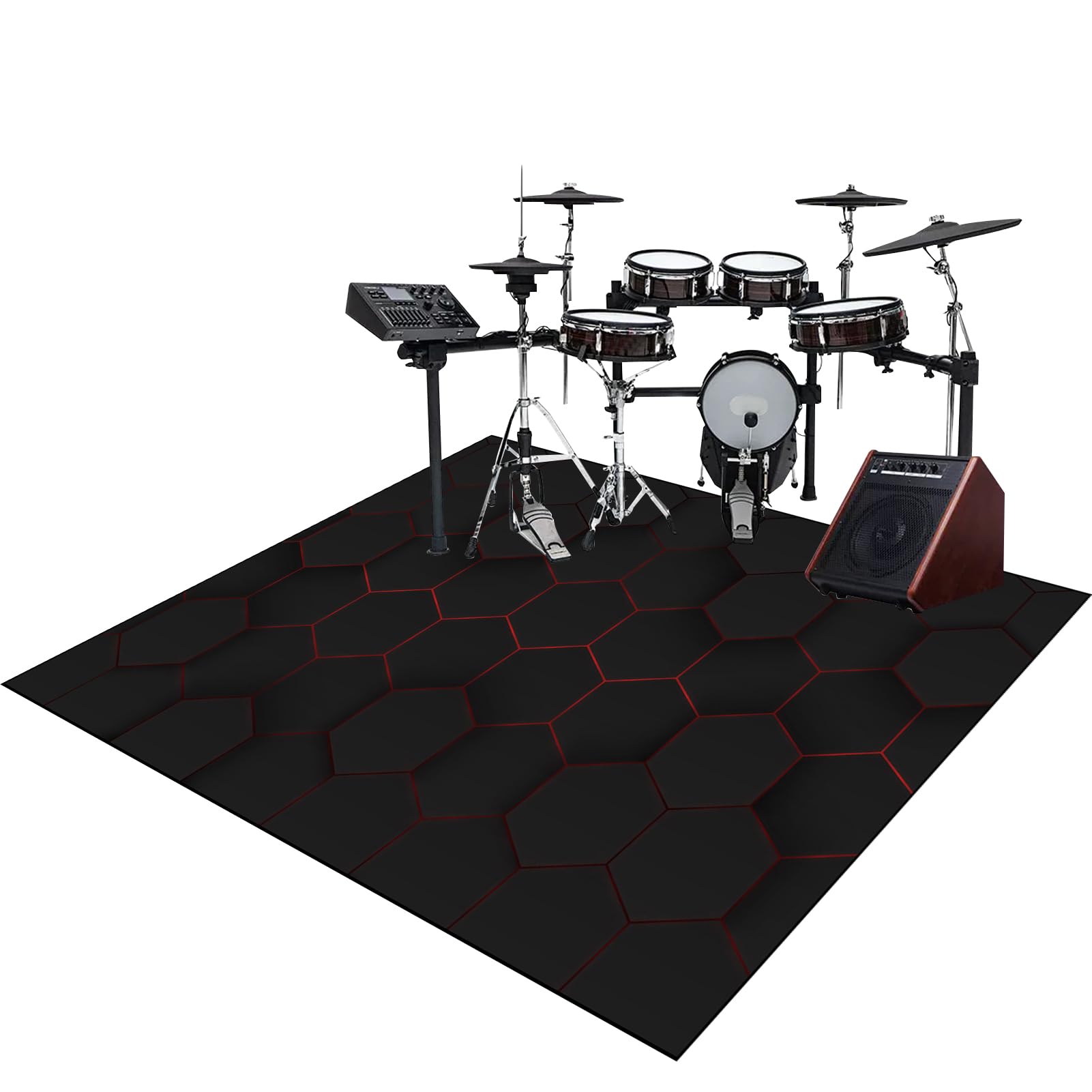 Dywaniki z baterią akustyczną Dywan bębnowy do zestawów perkusyjnych elektronicznych bębnów i innych instrumentów muzycznych antypoślizgowe maty bębnowe mata bębnowa mata na baterie 120 x 90