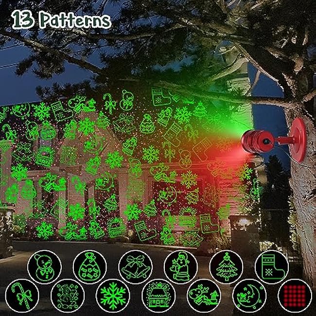 Yinuo Candle Christmas Lights Laser Projector with Remote Control, Christmas Decorations Outdoor, Decorative Lights Projector for Christmas, Yard, Patio, Party, New Year