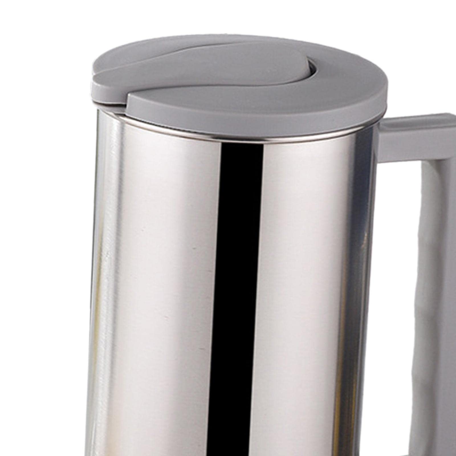 Jarra de Agua Metálica de 1, con Tapa Y Asa, Jarra de Agua, Jarra de Leche Metálica, Hervidor de Agua Fría para El Hogar, Cafetería, Restau, Gris