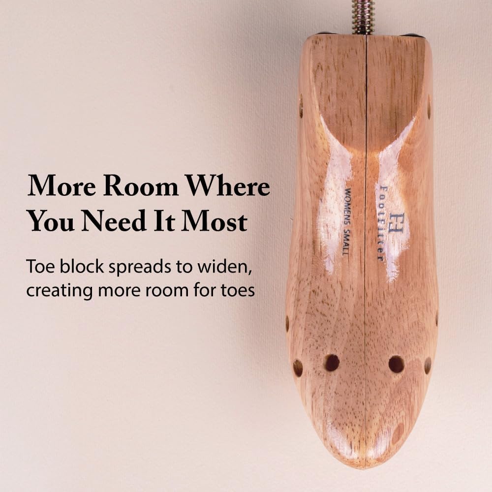 FootFitter Best Professional One-Way Shoe Stretcher, Heavy-Duty Wooden Tool to Loosen & Expand Tight-Fitting Shoes - Image 3