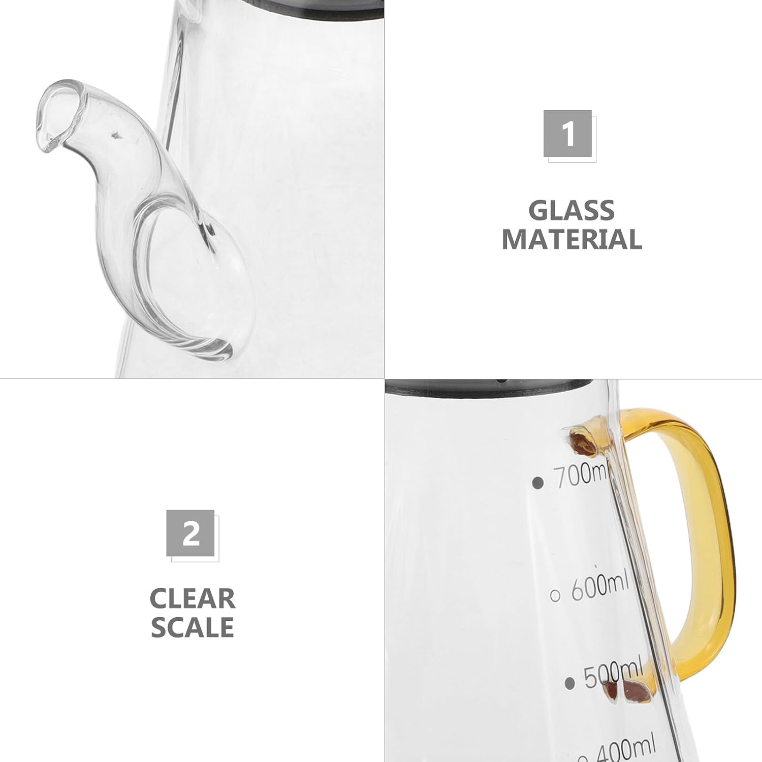 700ml Glass Oil Dispenser Bottle with High Temperature Resistance and Multi-use Function for Cooking and Restaurants, Decorative Vinegar and Soy Sauce Container