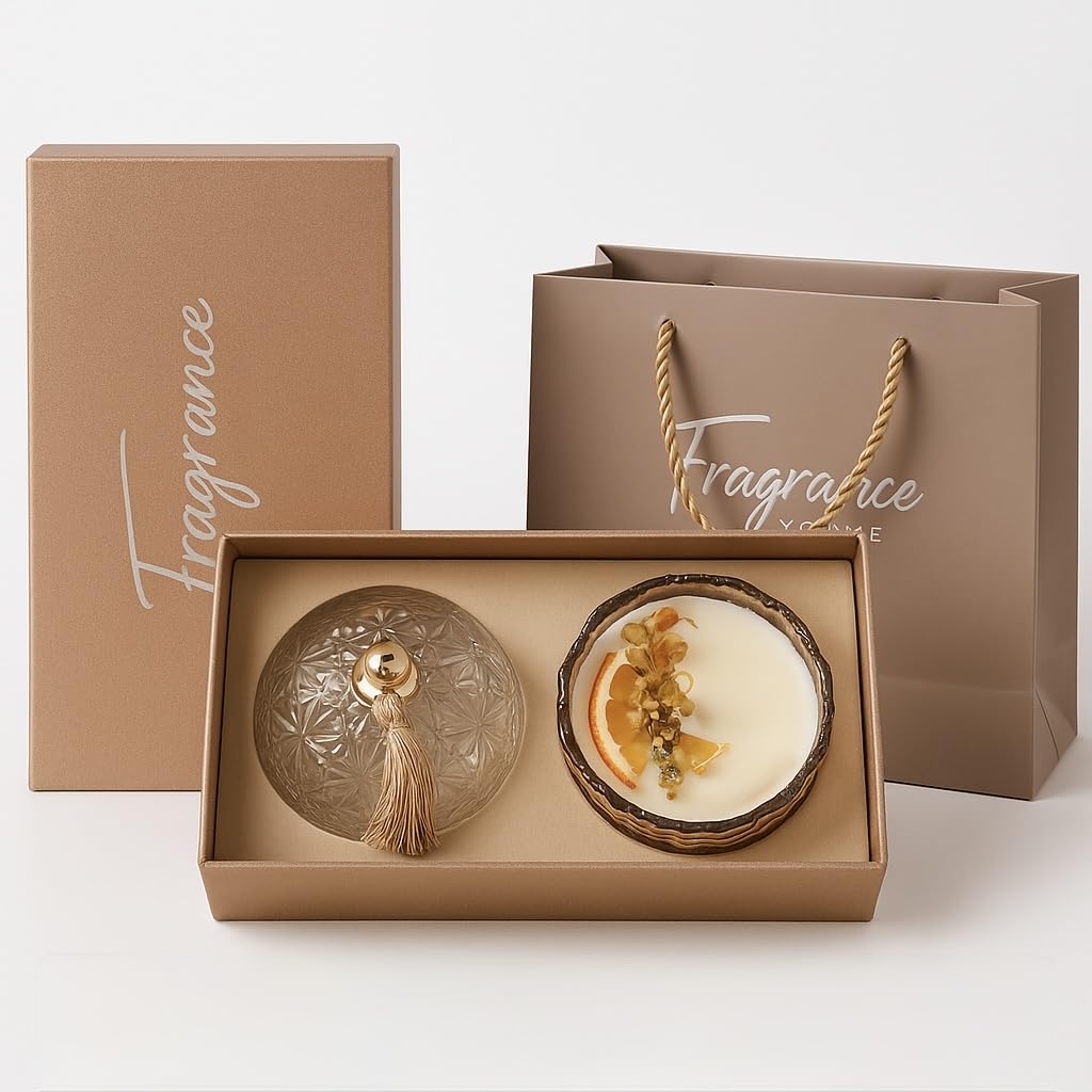 Luxury Scented Candle Crystal Glass Gift Set, Aromatherapy Candle with Dried Flowers, Elegant Home Fragrance Decor, Ideal for Women, Birthday, Holiday, Spa & Relaxation Gifts