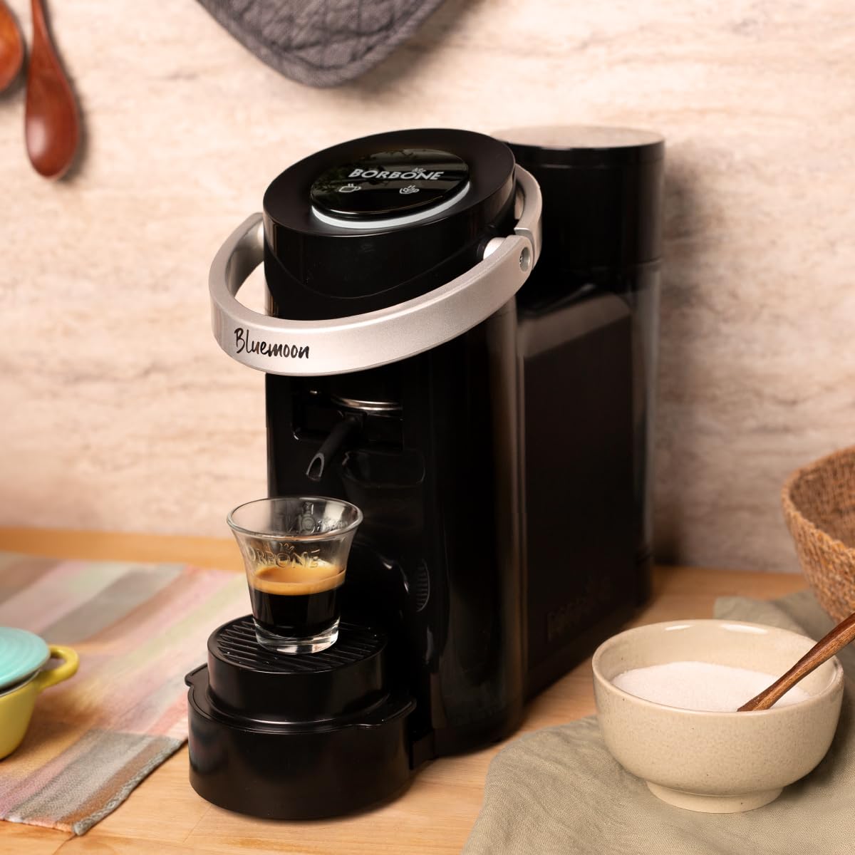 CAFFÈ BORBONE Bluemoon Macchina da Caffè a Cialde (Nero, Macchina)