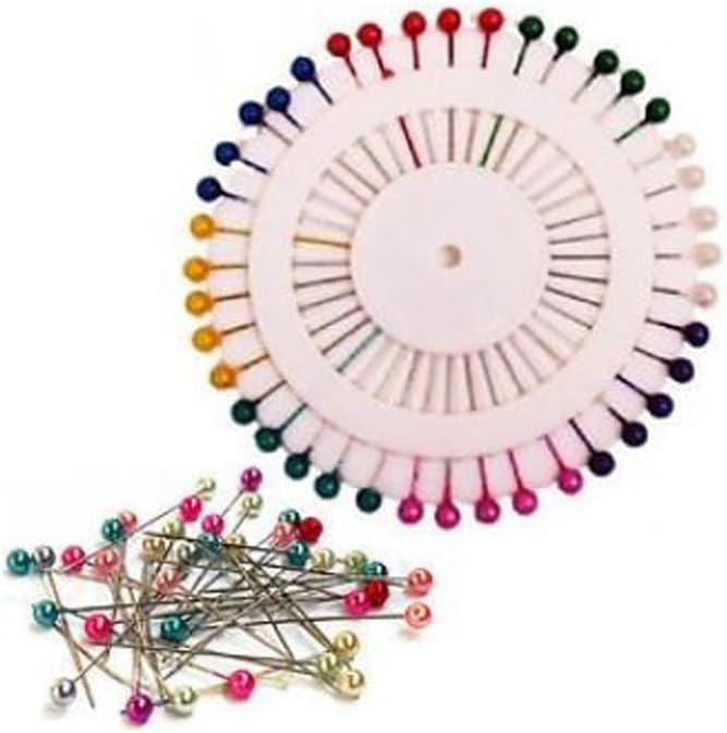 200X Pearlized Bead Pins Rosette Hijab Craft Dress Making Sewing Scarf Pearlised Needlework Pearl Head Pins Card New