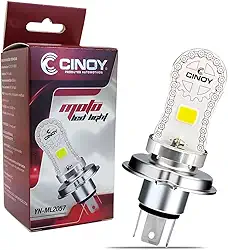 Lâmpada Led H4 Para Moto 6500k 1000Lm 10W Corrente Continua e Alternada 48 Leds