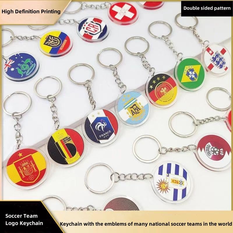 2pcs Football Team Logo Keychain Keyring, Multiple Countries, Double Sided Pattern, Soccer Fan Accessories, Gifts(England) - Image 3