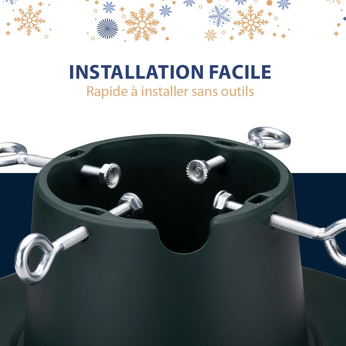 Pied de Sapin de Noel - Pieds de Sapin de Noël pour Vrai Sapin de Noël - Socle Sapin de Noel l'intérieur - Support de Sapin de Noël Grands Troncs Entre 35 et 105 mm