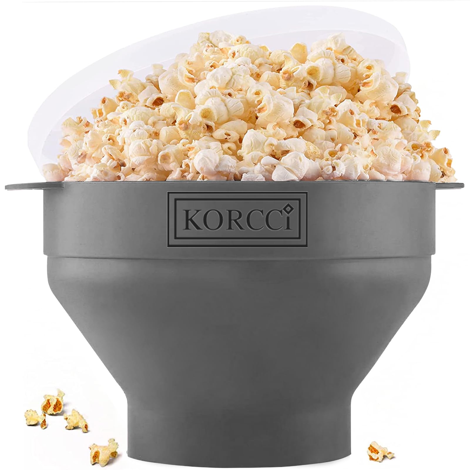 KORCCI The Original Microwaveable Silicone Popcorn Popper, BPA Free Microwave Popcorn Popper, Collapsible Microwave Popcorn Maker Bowl, Use In Microwave, Dishwasher Safe