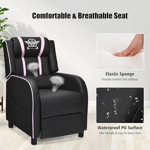 Miniatura 9 de GORELAX - Silla reclinable moderna de masaje para juegos, sillas reclinables de cine en casa de piel sintética con reposapiés y masaje, silla de