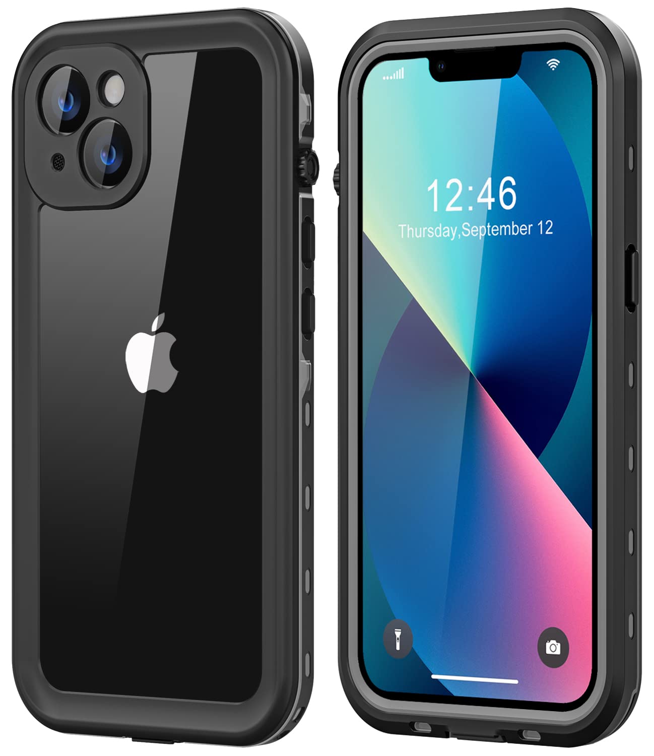 Protebox for iPhone 13 Waterproof Case with Built-in Screen Protector, Shockproof Dustproof Full Body Protective IP68 Waterproof Phone Case for iPhone