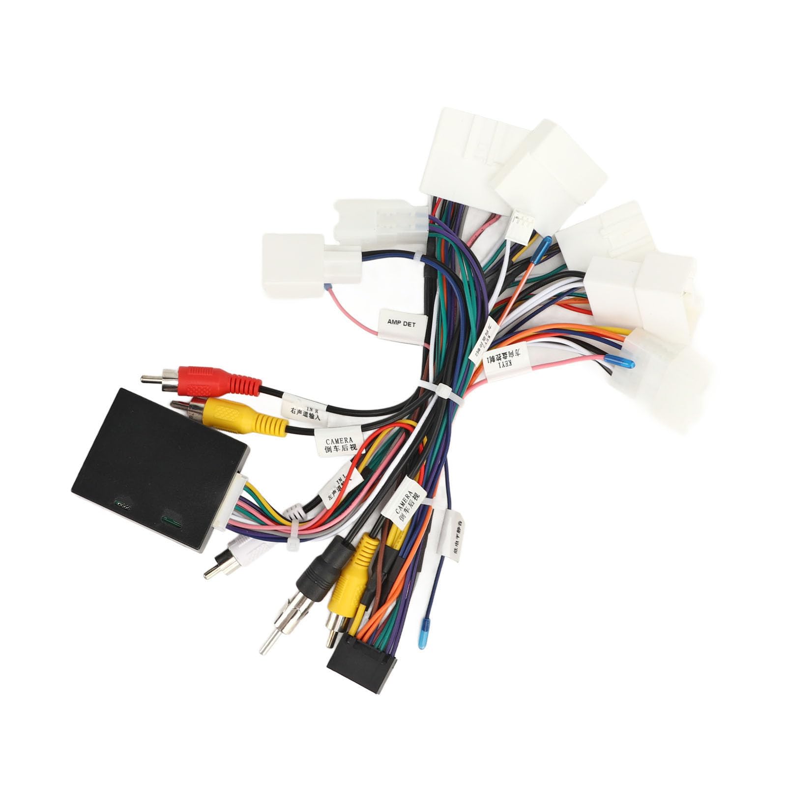 16 Pin -Radio -Kabelbaum, Auto Stereo Radio Kabelbaum mit USB Canbus Decoder Adapter für Verstärker SWC, Vollständige Funktionsunterstützung, Modellspezifische Anpassung, Stecker und