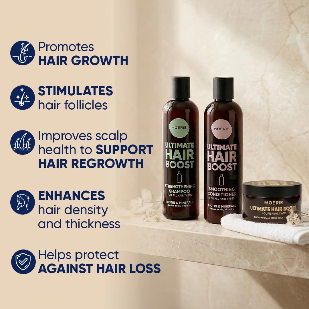 Moerie Shampooing minéral et après-shampoing Plus – Kit soins capillaires pour cheveux longs, épais et denses – Végétalien