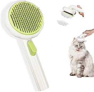 Cat Brush for Shedding, Cat brushes for Indoor Cats, Cat Grooming Brush for Long and Short Haired Cats, Cat Deshedding Brush Easily Removes Tangles Hair and Loose Undercoat,One Click Hair Cleaning