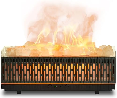 Difusor de aceite esencial para el hogar, 6.8 fl oz, difusor de lámpara de sal del Himalaya, difusor de aromaterapia con humidificador ultrasónico,