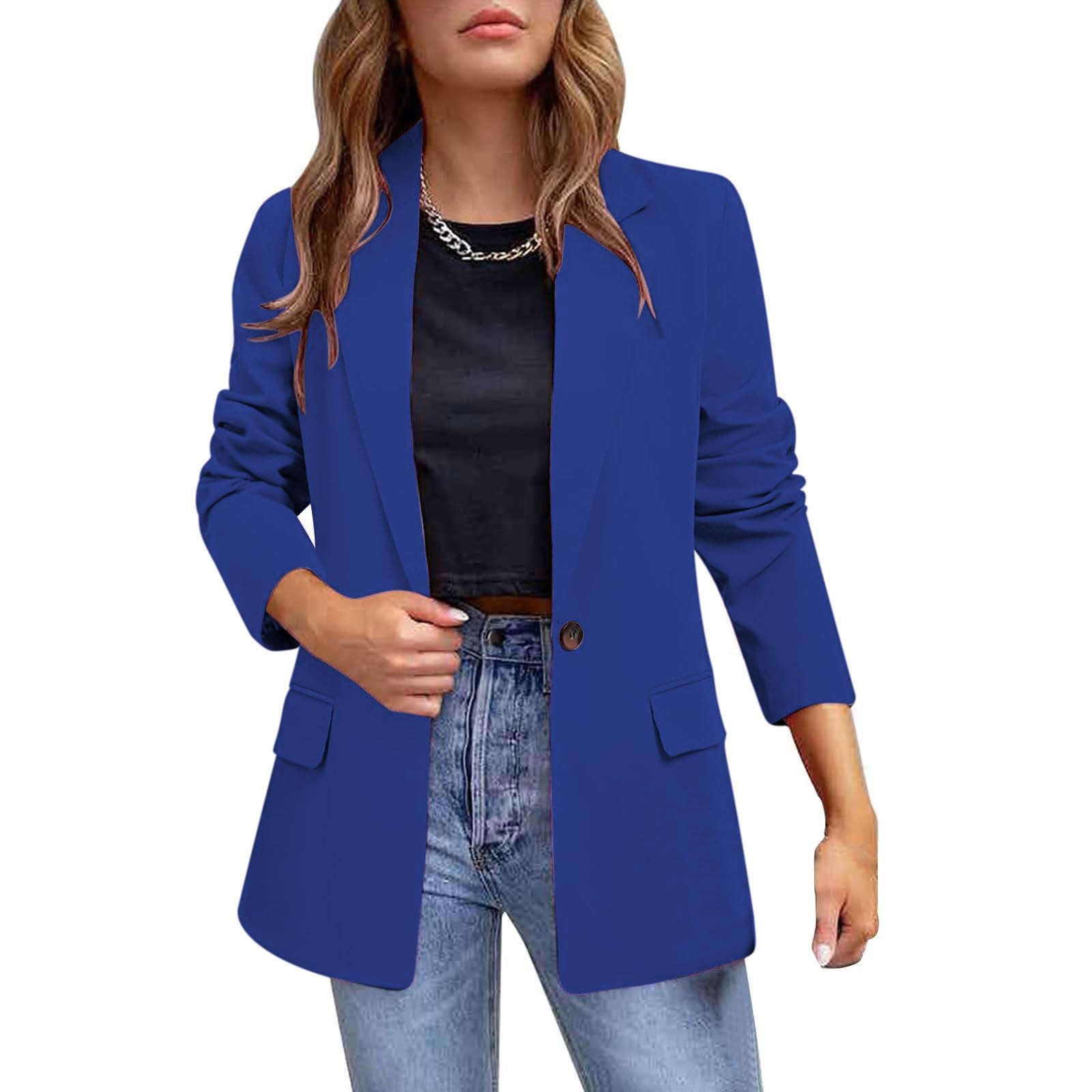 Womens Blazers for Work Casual Office Blazer Open Front Lapel Collar Blazer Dressy Suit Jacket Business Casual Suits