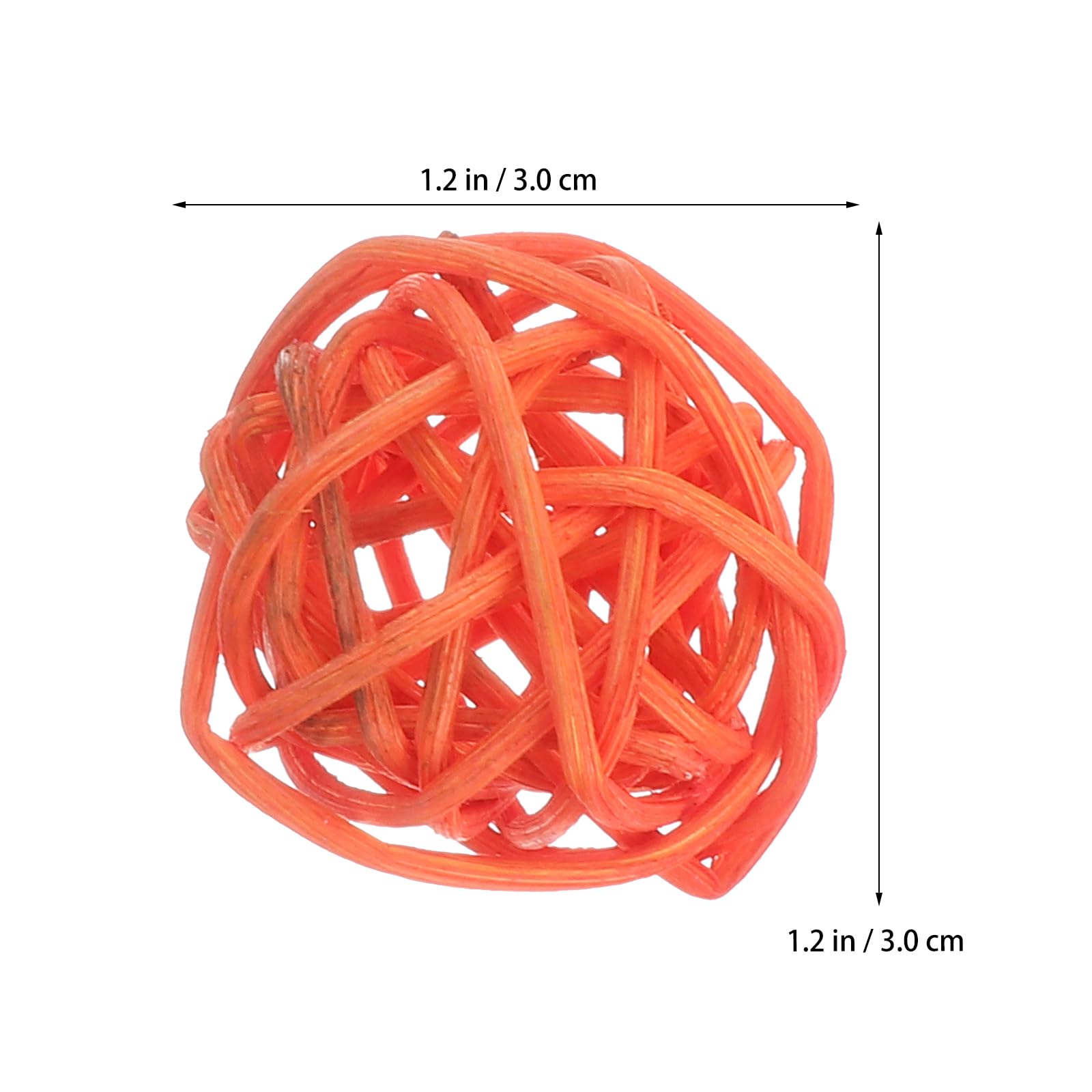 ULTECHNOVO 50pcs Parrot Chewing Toy Bird Decor Bird Bell Chew Toy Parrot Rattan Ball Toy Cardboard Cat House Pet Woven Rattan Balls Bird Plaything Parakeet Toy Grass and Grab Birds