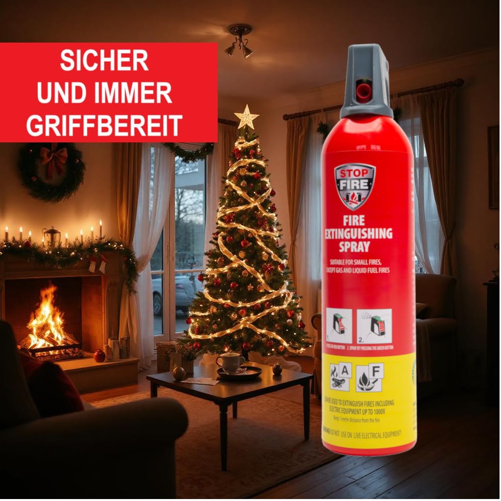 IWH - Spray antincendio 750 ml | Estintore Compatto ABF con Supporto Ideale per Campeggio, Auto, casa e Tempo Libero | Piccolo Spray antincendio Ideale Anche per Viaggiare | Contenuto: 2 x 750 ml;