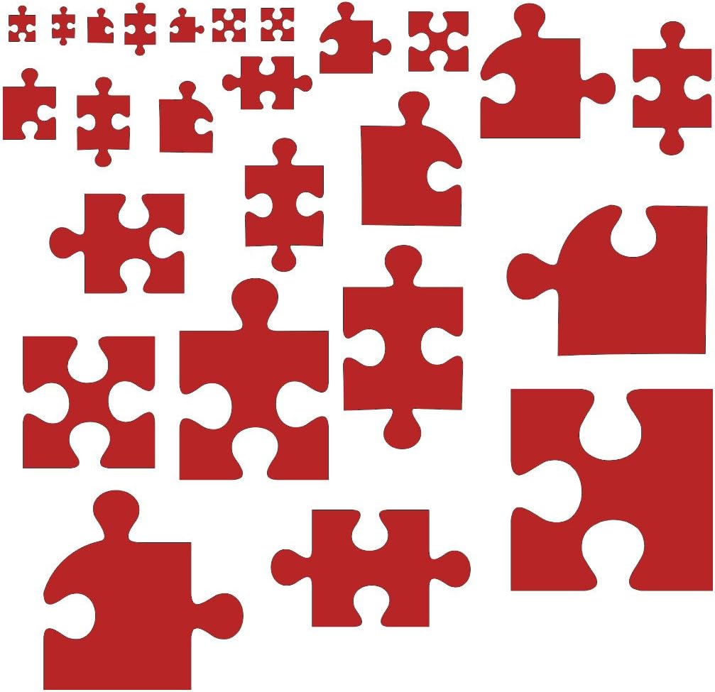 Puzzle Piece 50 Asst Style 2 Wall Decor Vinyl Sticker Red