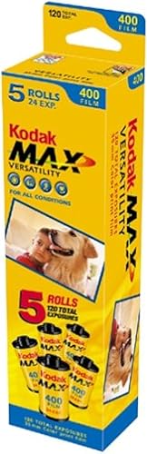 Kodak Película Negativa de Color Ultramax 400 Gold ISO 400, 1.378 in, 24 Exposiciones (Paquete de 5 Rollos) 195 4841