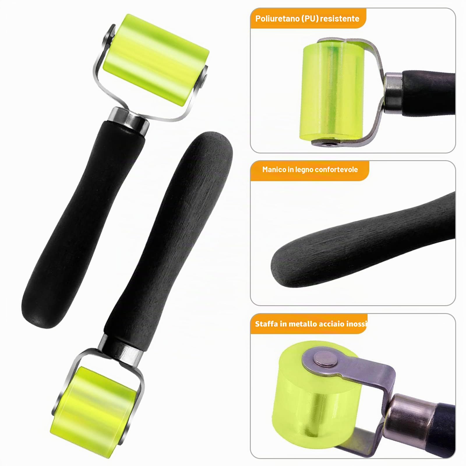 2 Pezzi Rullo Fonoassorbente Manuale Rullo con Cuscinetto per Strumento di Installazione Applicazione Ruota Rotante