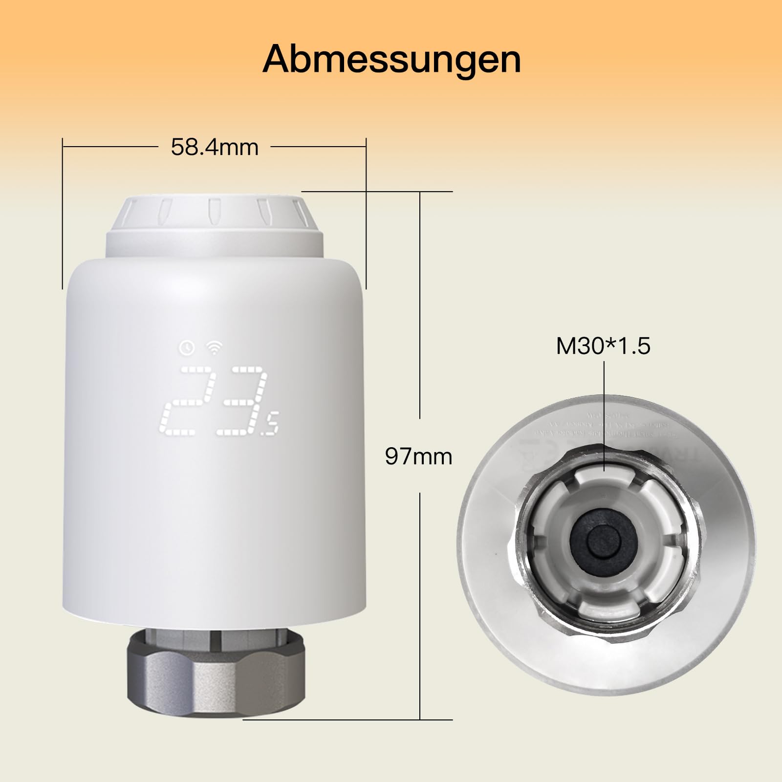 MOES Heizkörperthermostat Smart,Heizungsthermostat WLAN(MOES ZigBee Hub erforderlich),Thermostat Heizung Programmierbarer mit Fenstererkennung, Energiesparend, Kompatibel mit Alexa und Google Home
