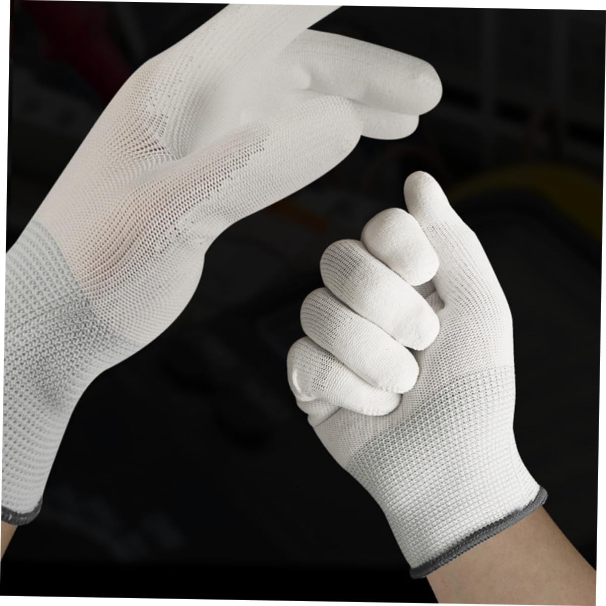 48 Pares Guantes Antiestáticos de Nylon con Recubrimiento de Antideslizantes y Resistentes para Montaje Electrónico y Reparación Talla Pack
