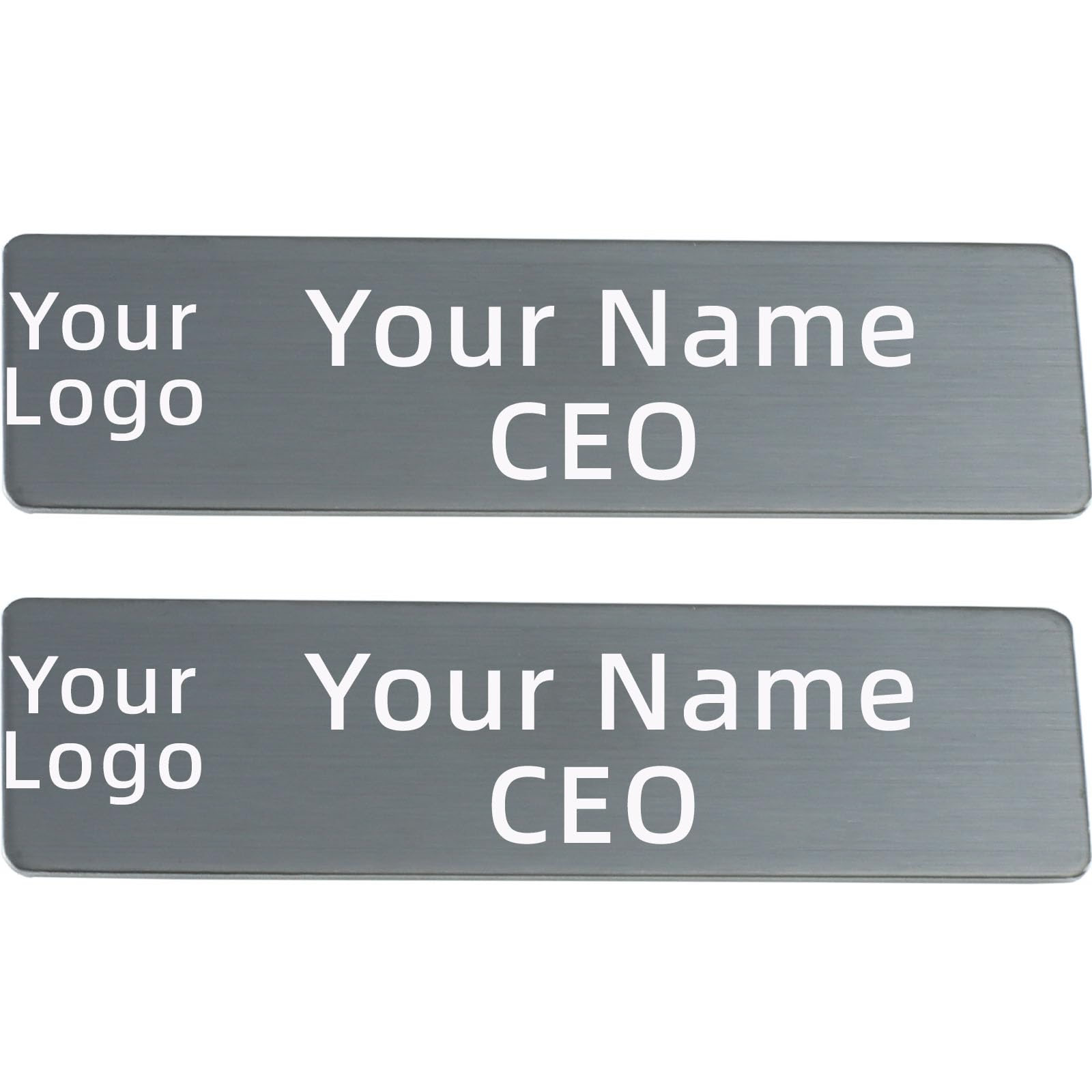 Custom Name Tag,Personalized,Customizable Name Tags,Engraved Name Tag with Magnet Clip or Pin,Stainless Steel ID Badge for School Teachers,Kids,Business Work Label Sign (2Black)