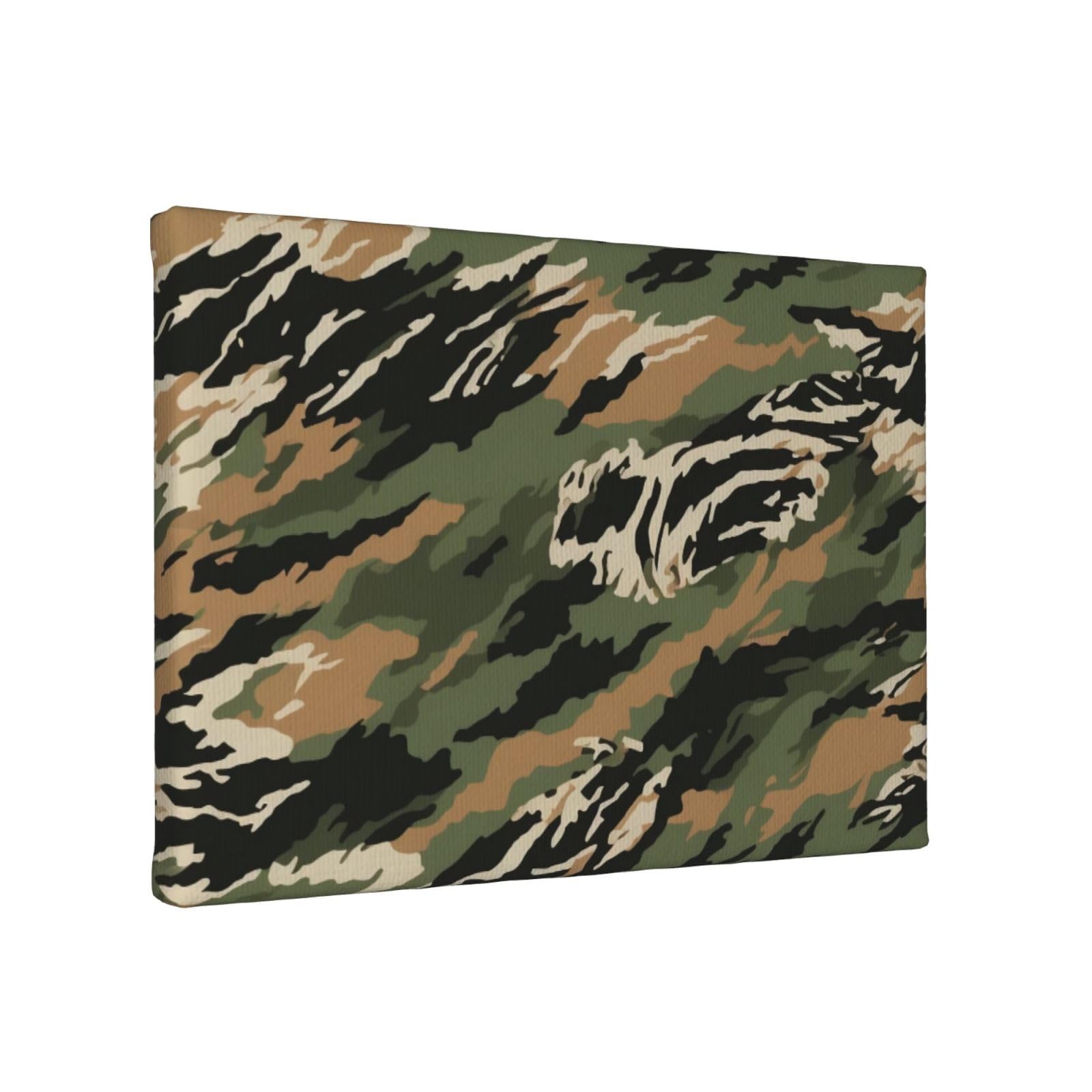YKLJG Tiger Stripe Camouflage Printed Wall Art Canvas Painting 30x20 CM Wooden Framed Picture Painting Artwork Prints for Bedroom Kitchen Home Office Decor