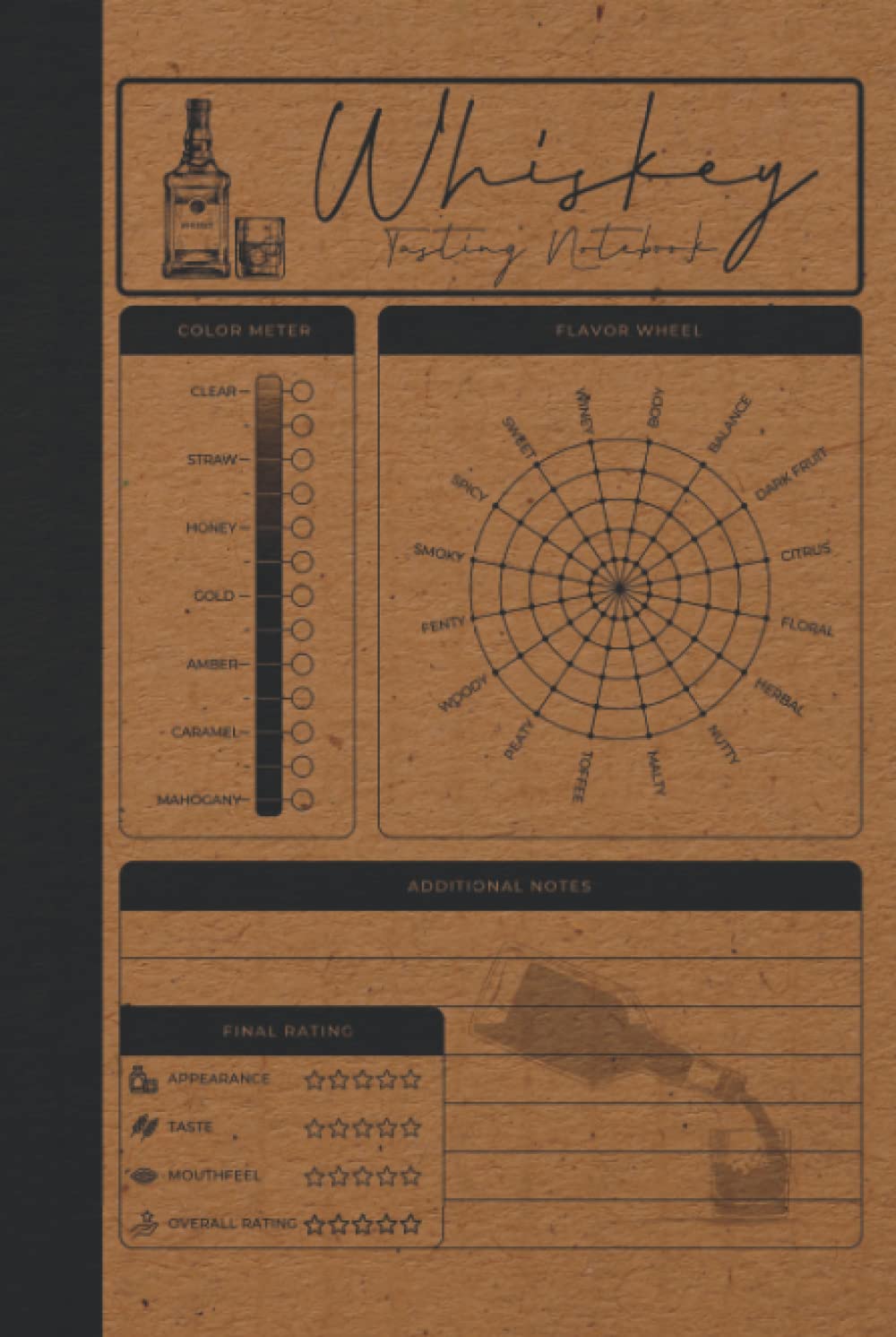 Whiskey Tasting Notebook: Record, Track & Rate Your Taste Experience - Hardcover & Hardback Whiskey Review Logbook & Whiskey Tasting Journal With Flavor Wheel & Notes