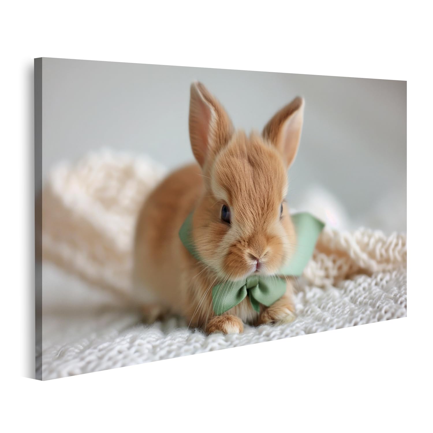 Tableau bébé lapin marron : la solution murale magique pour chambre d'enfant