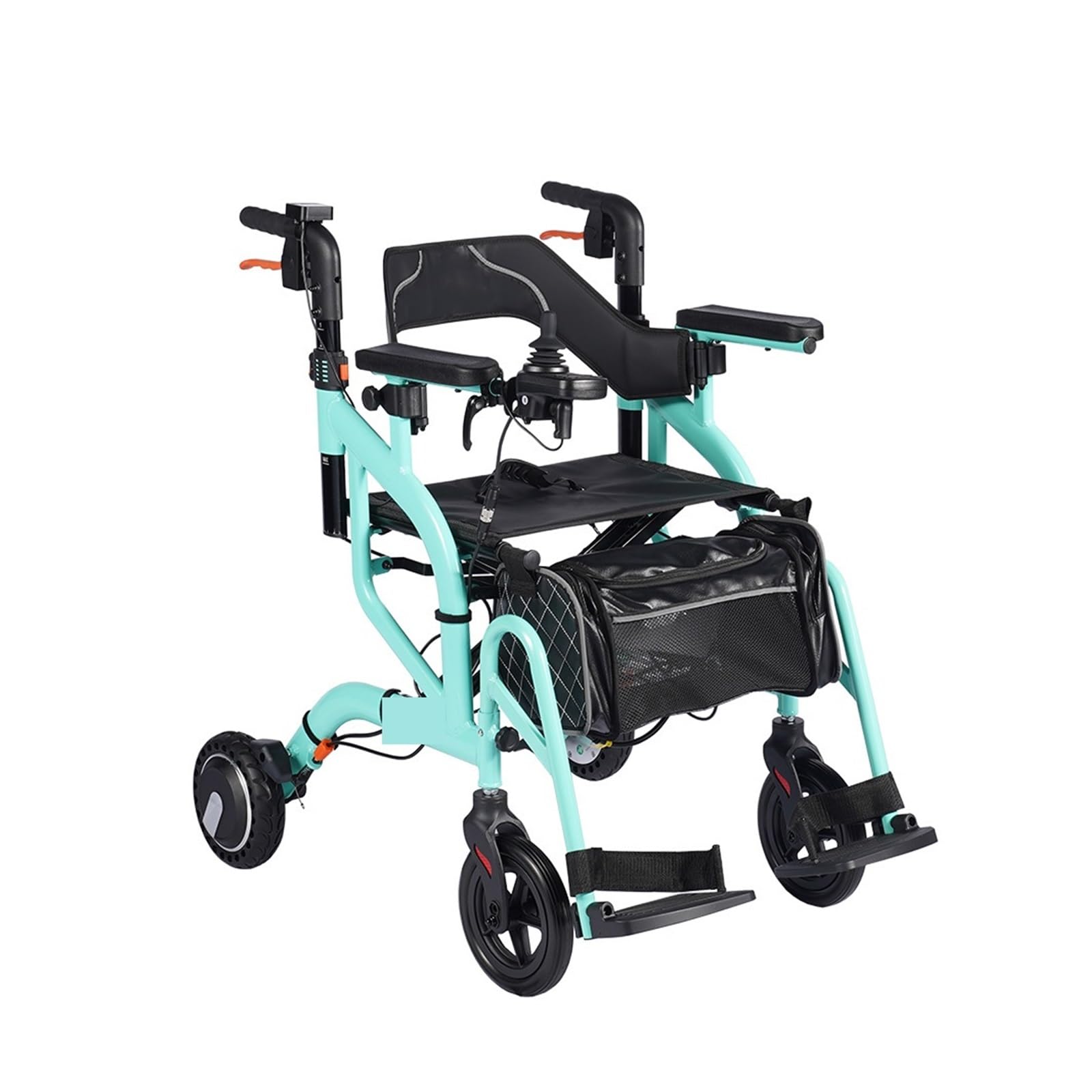 Assistenza Sanitaria Sedia A Rotelle Elettrica Pieghevole Leggera A 4 Ruote Carrello Esterno For Anziani Elettrico For Mobilità Rollater Walker Mobilità Confortevole Fluida(Black)